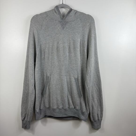 Vince Mens Large Gray Wool Blend Hooded Sweater Pullover Designer Winter Neutral - Picture 1 of 11